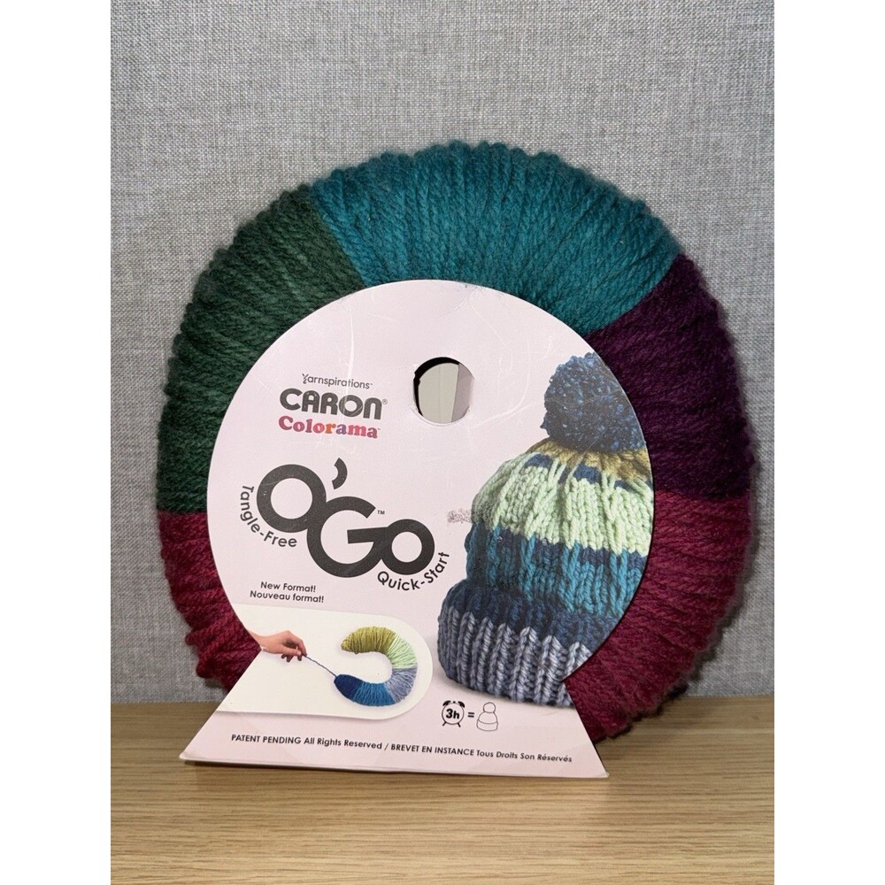 Caron Colorama O'Go Bulky Yarn Wine Tasting Pink Purple Green 6.4oz New